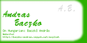 andras baczko business card
